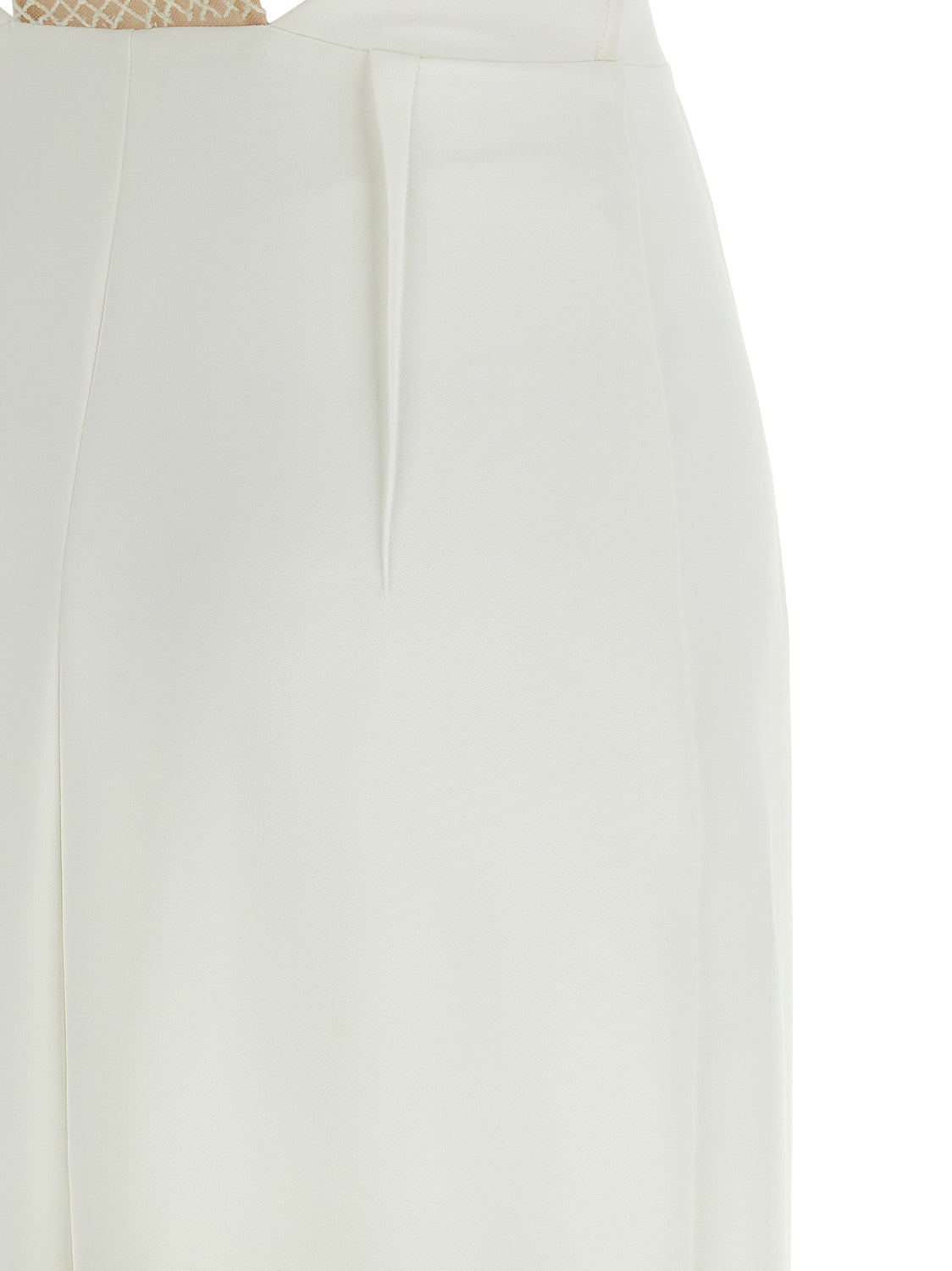 White Polyester Long Dress