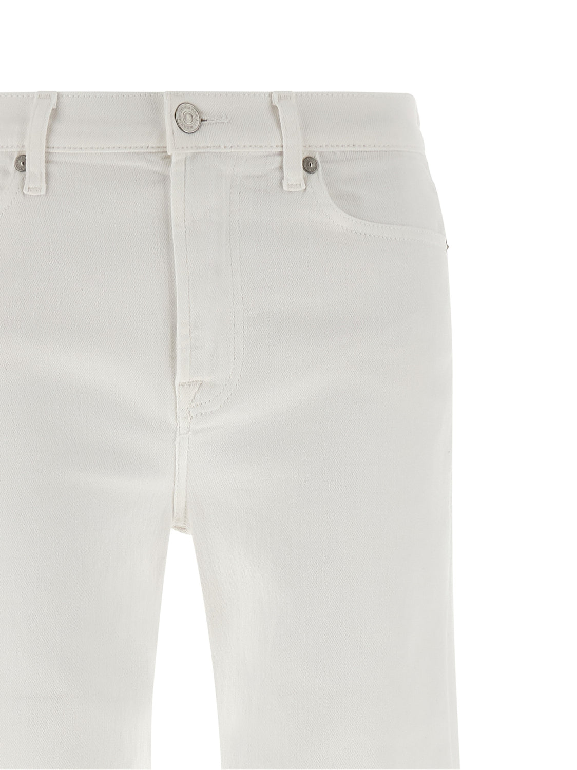 White Cotton Flared Jeans