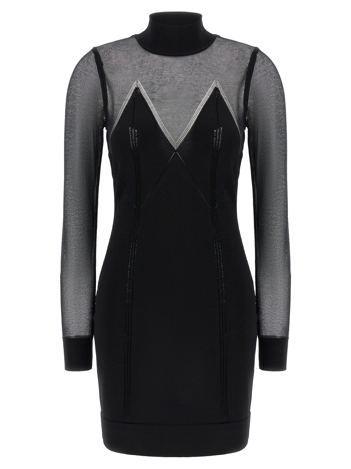 Black Viscose Short Dress
