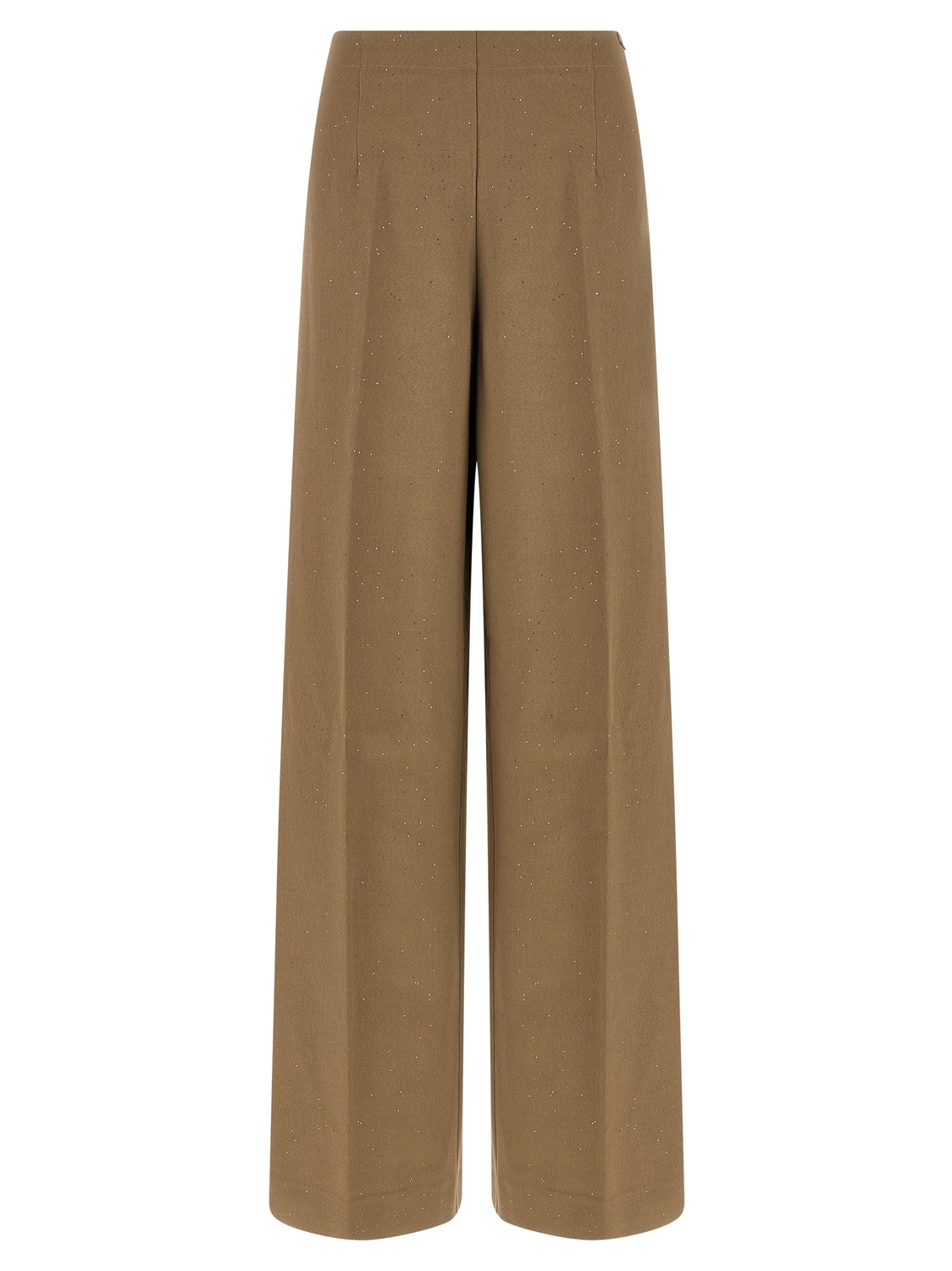 Brown Viscose Casual Pants