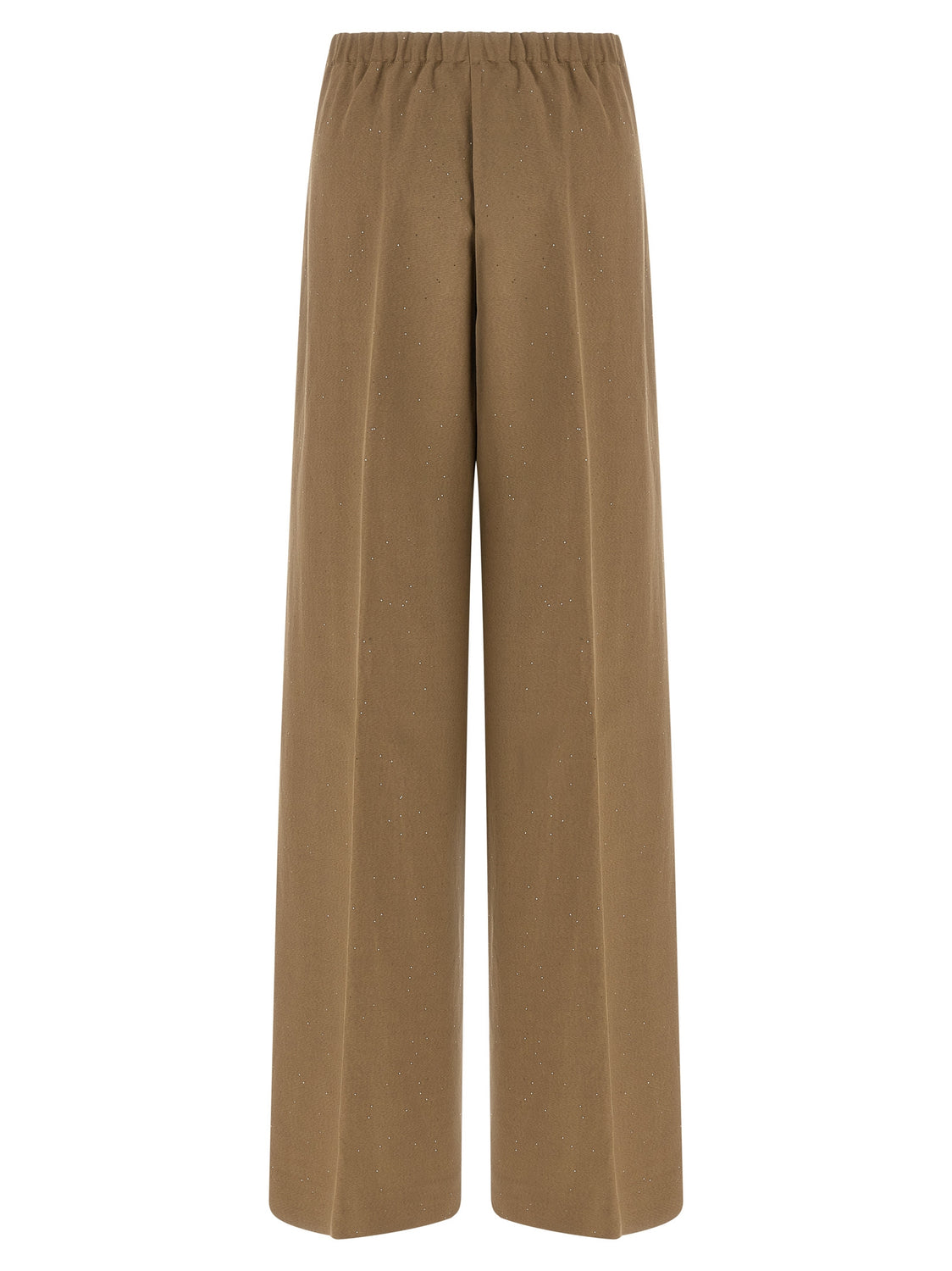 Brown Viscose Casual Pants