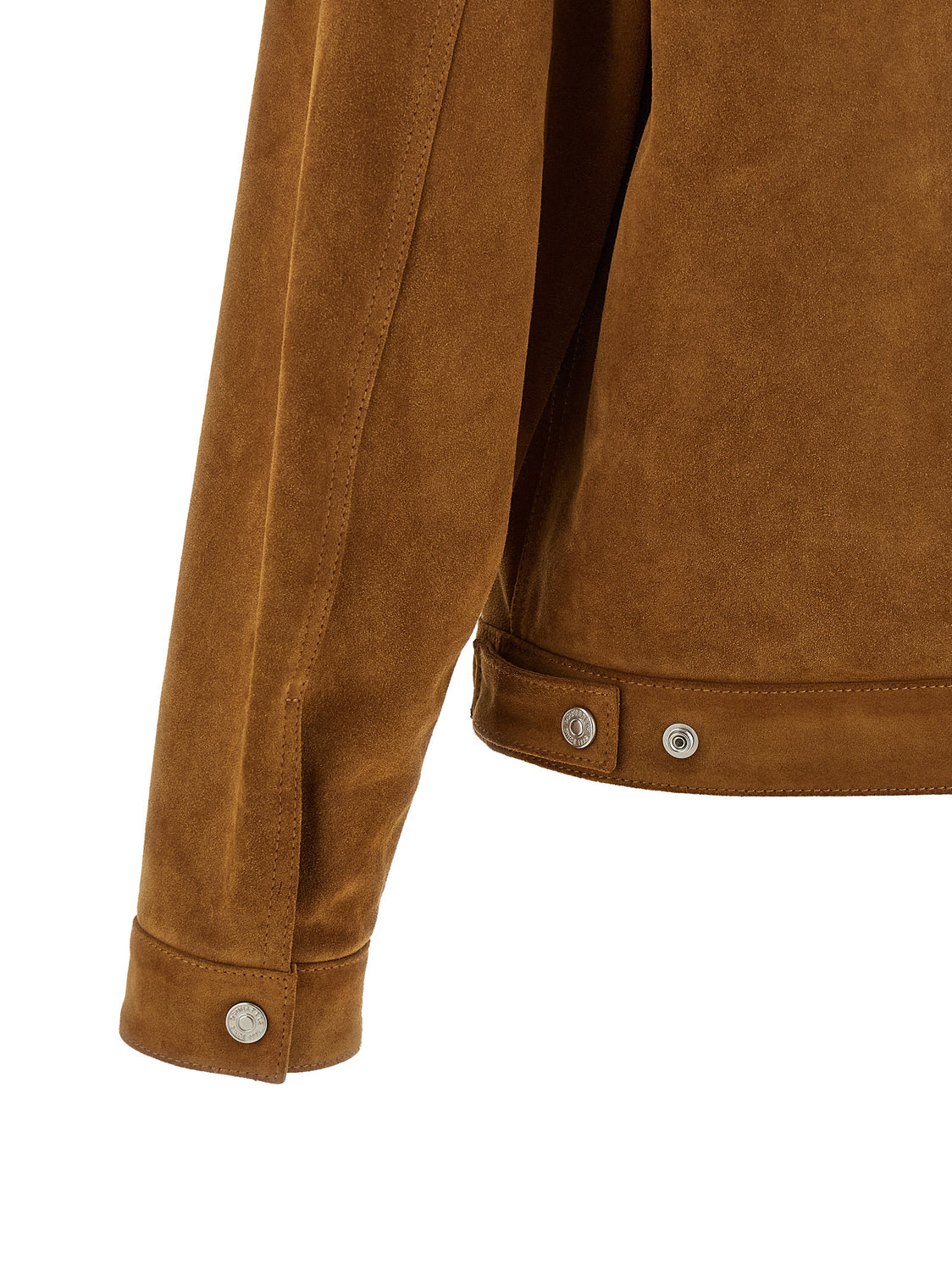 Beige Polyvinyl Leather Jacket