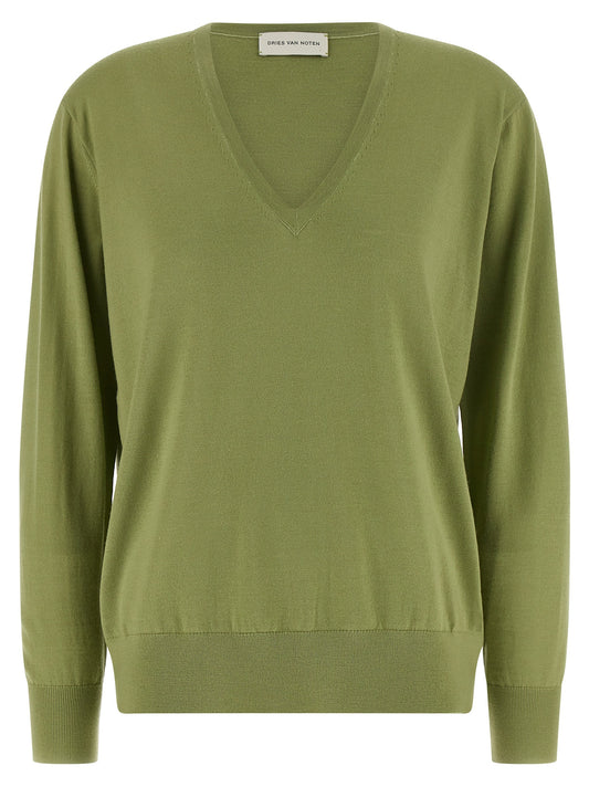 Bicolor Merino Wool Cardigan