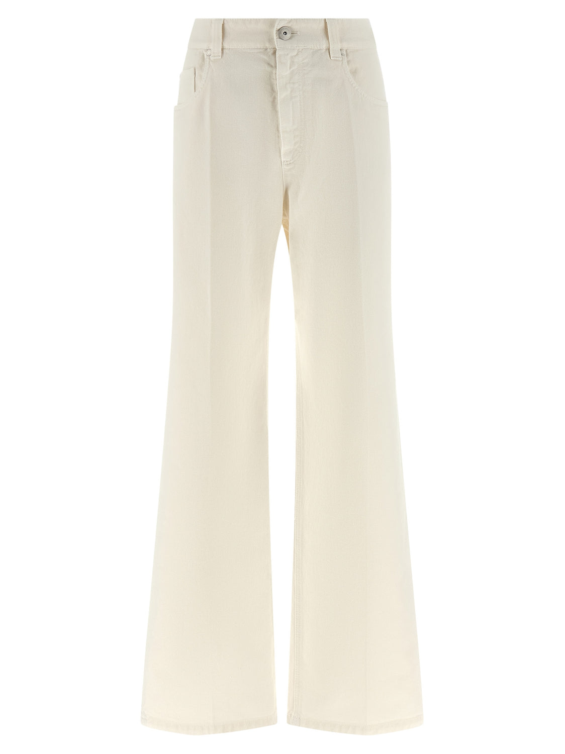 White Cotton Relaxed Fit Jeans