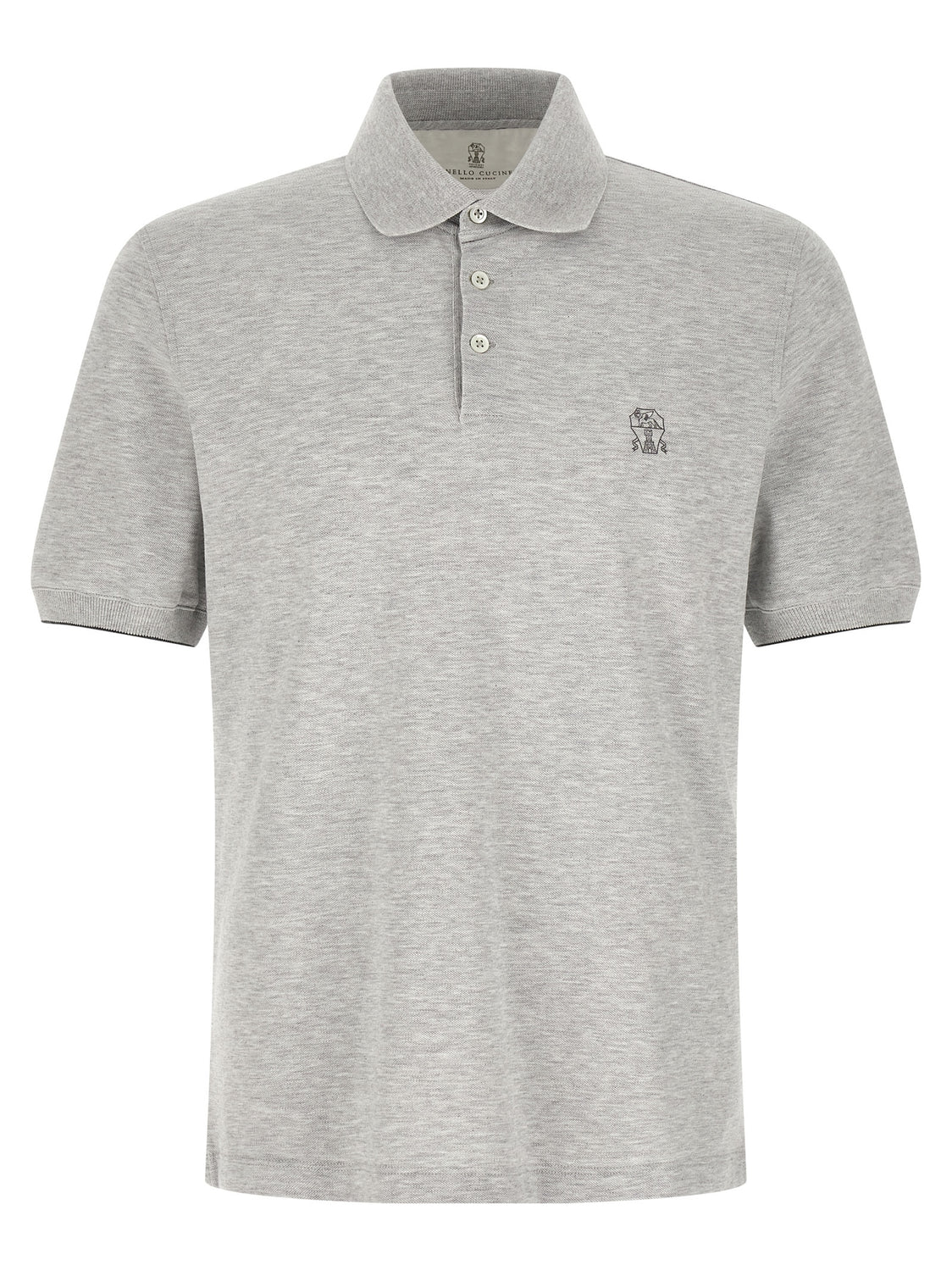 Gray Cotton Polo Shirt