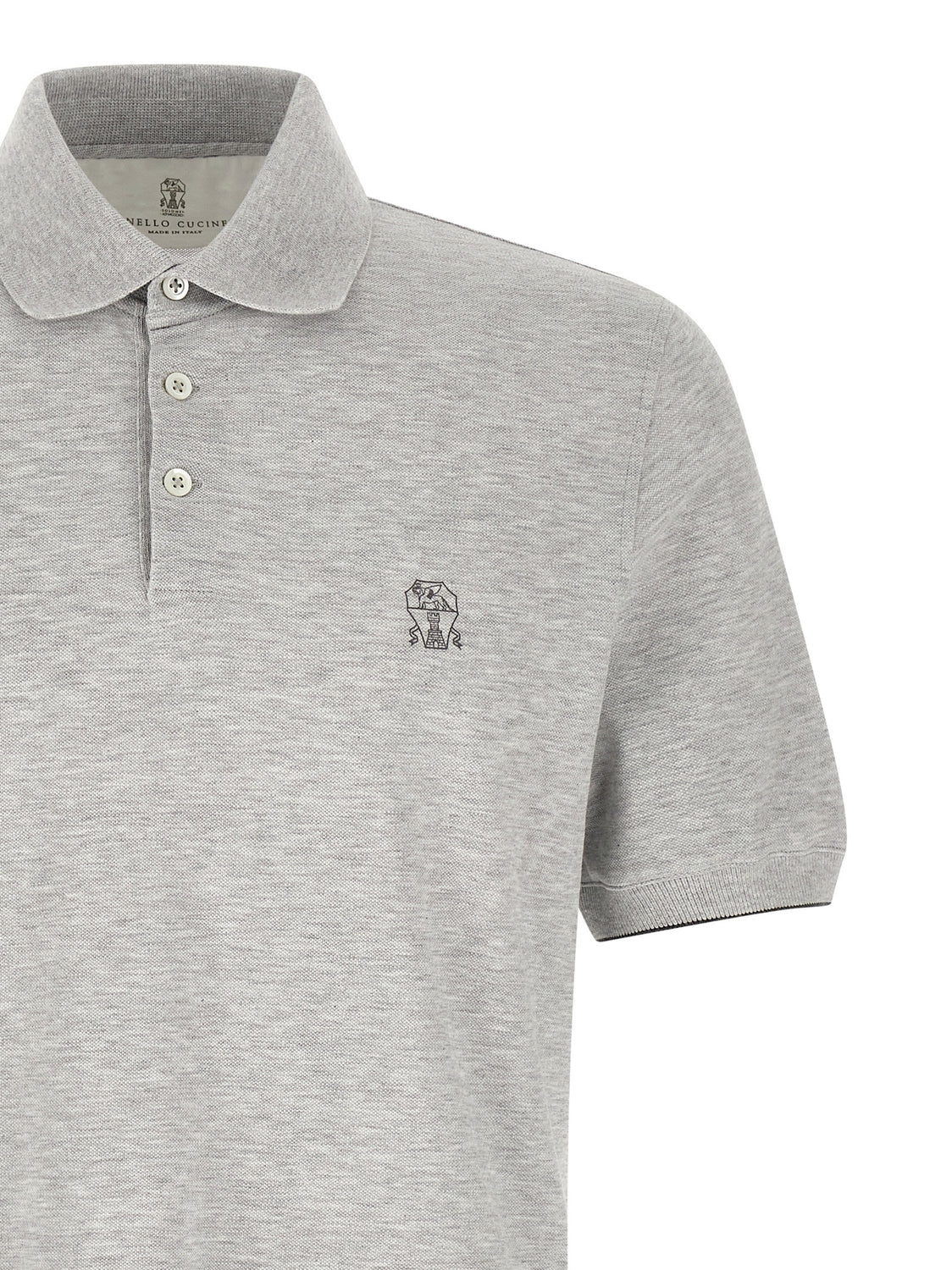 Gray Cotton Polo Shirt