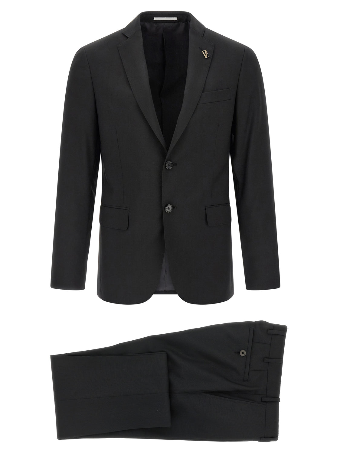 Black Wool Two-Piece Suit
