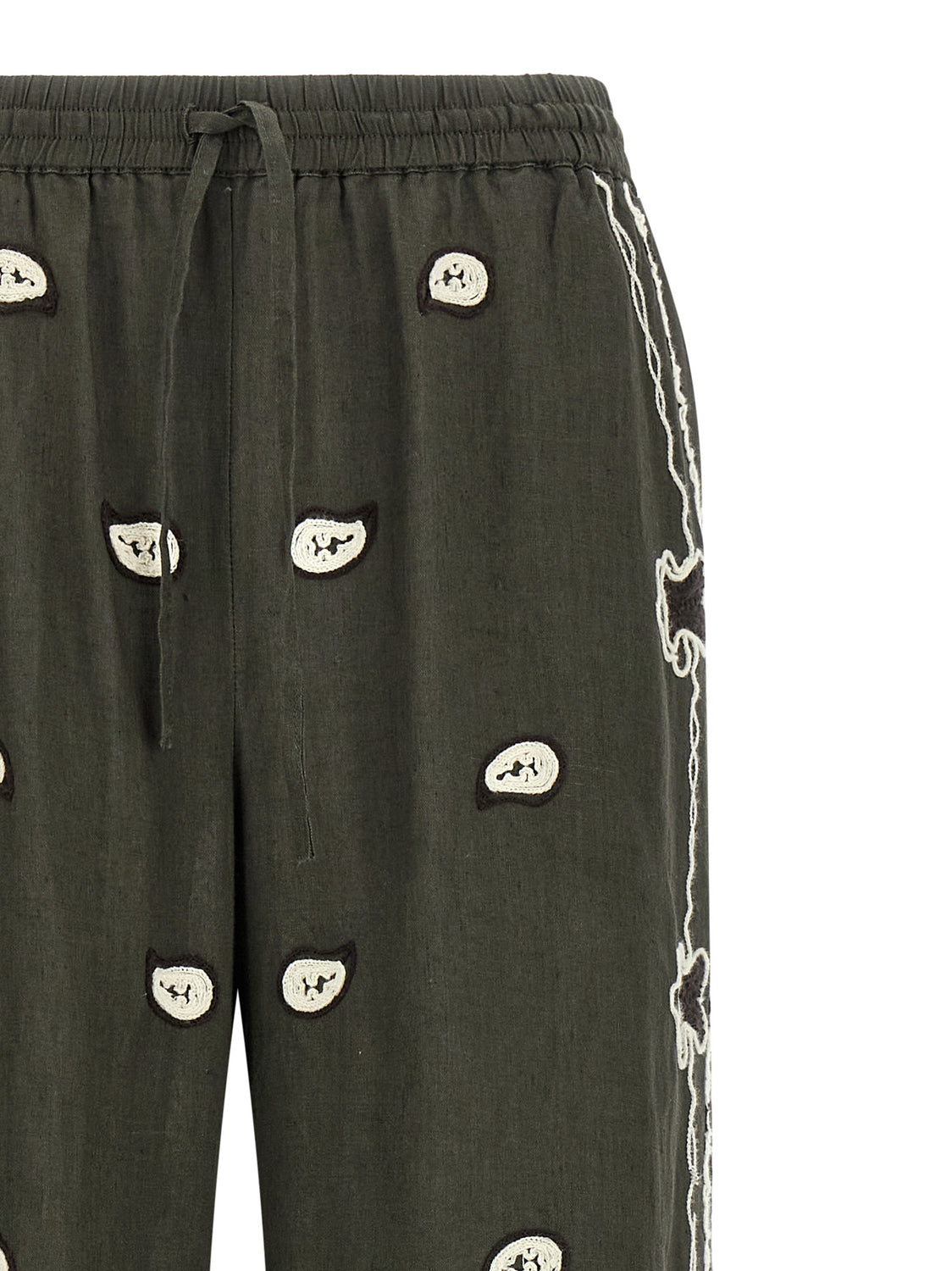 Bicolor Linen Casual Pants