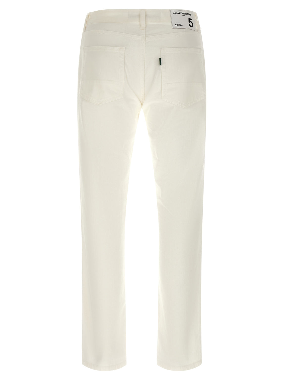 White Cotton Straight-Leg Jeans