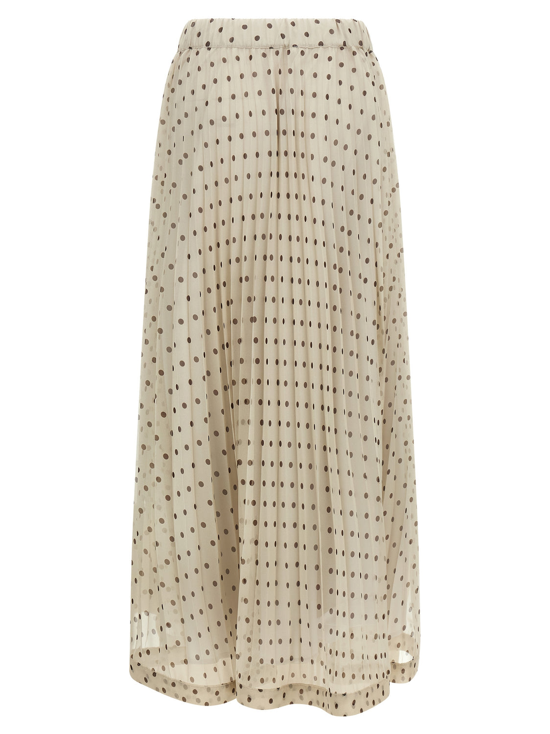 Beige Polyester Mini Skirt