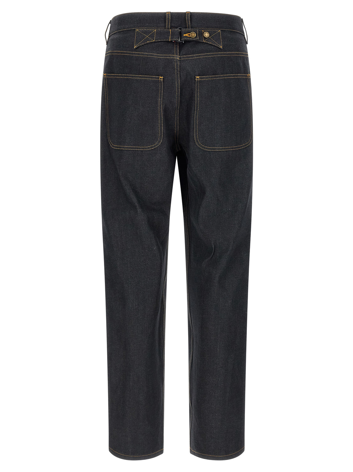 Blue Cotton High-Waisted Jean