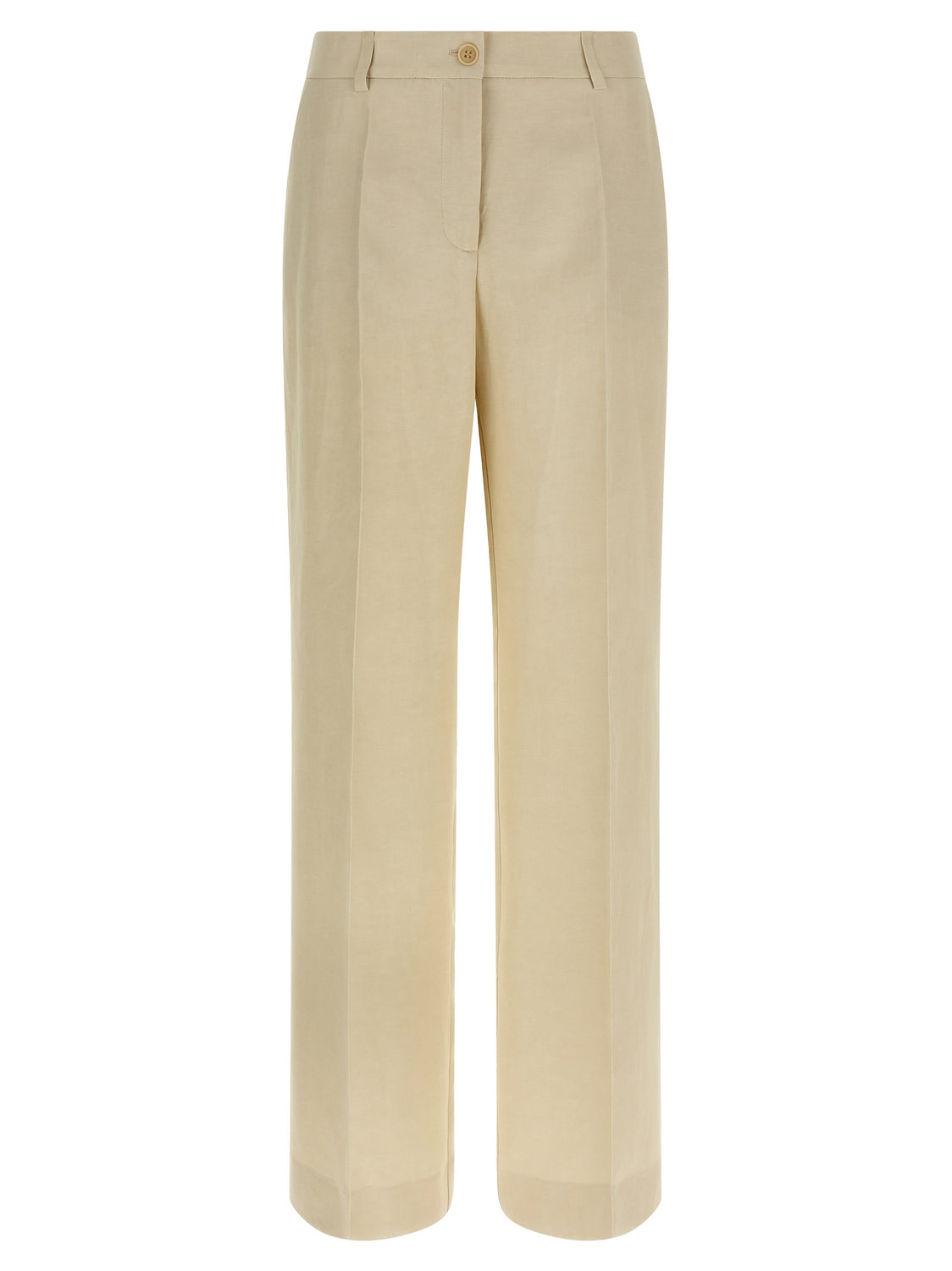 Beige Viscose Casual Pants