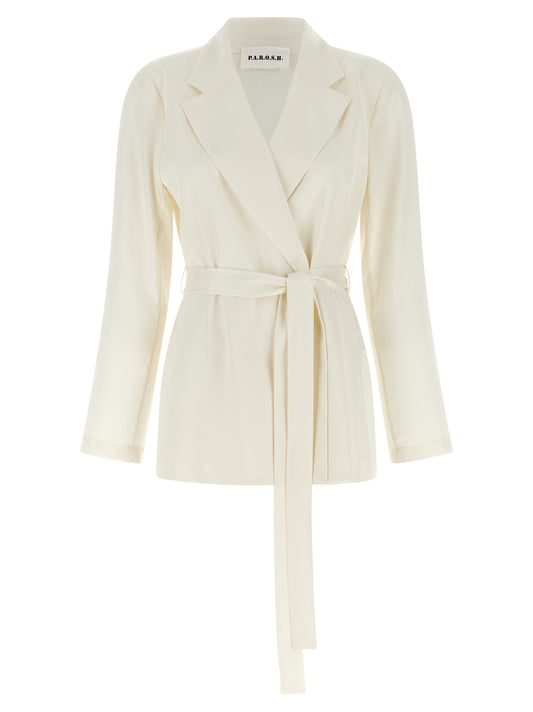 White Polyester Blazer