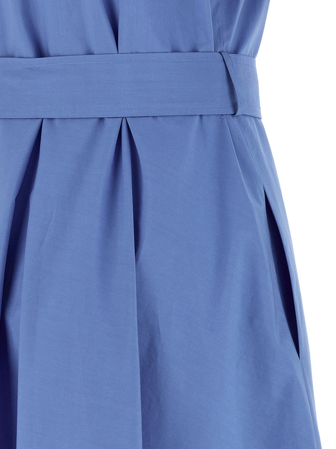 Blue Cotton Midi Dress