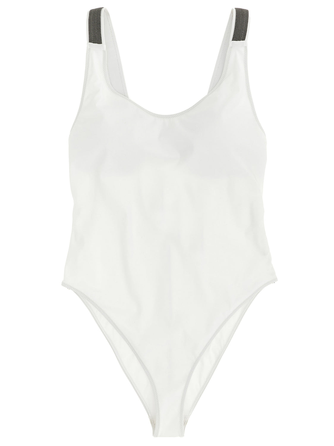 White Polyamide One-Piece Swimsuit