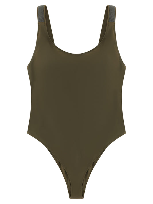 Bicolor Polyamide One-Piece Swimsuit