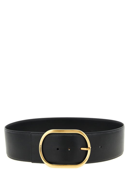 Black Cowhide High-Waist Belt