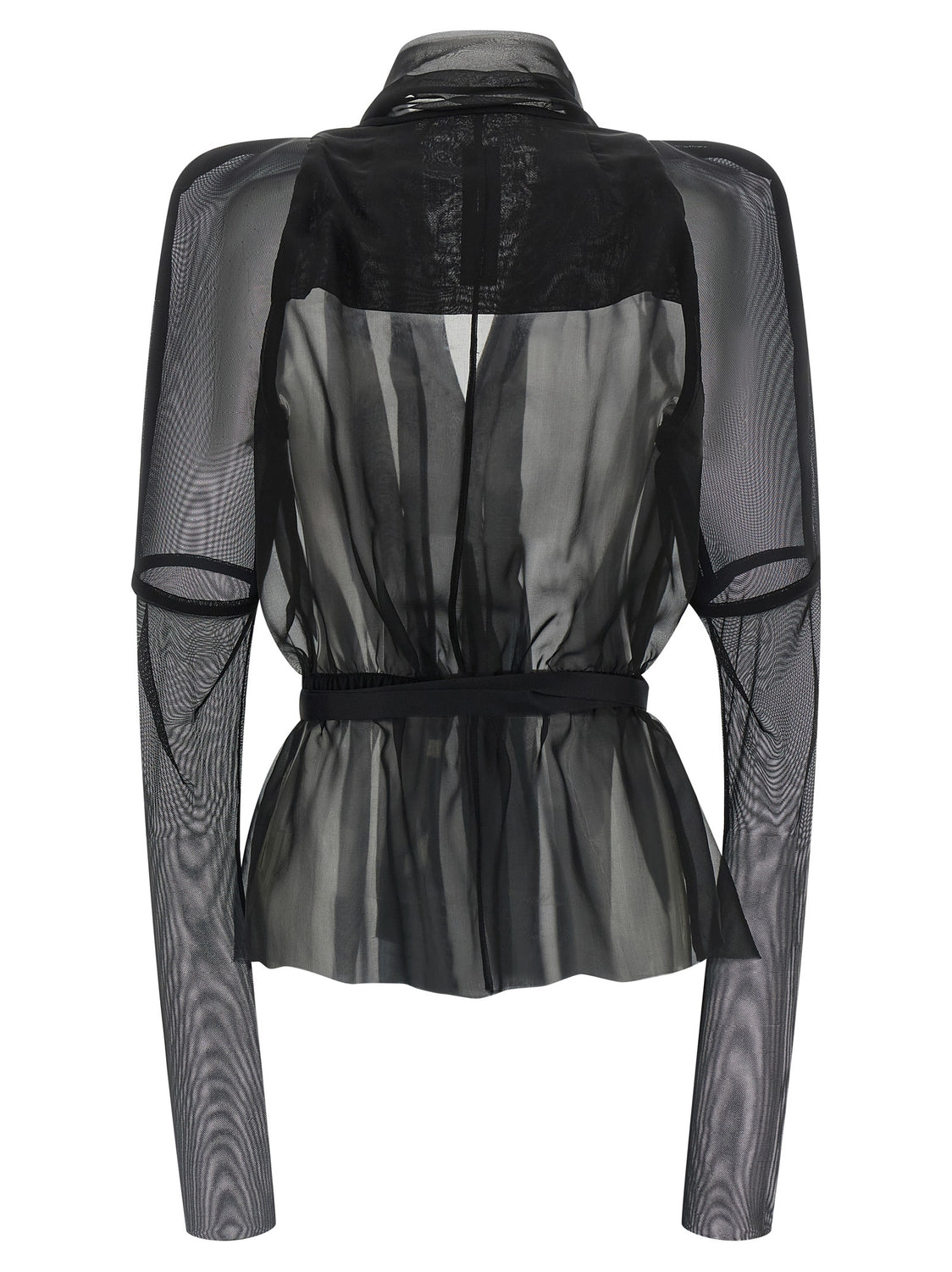 Black Silk Full-Length Jacket