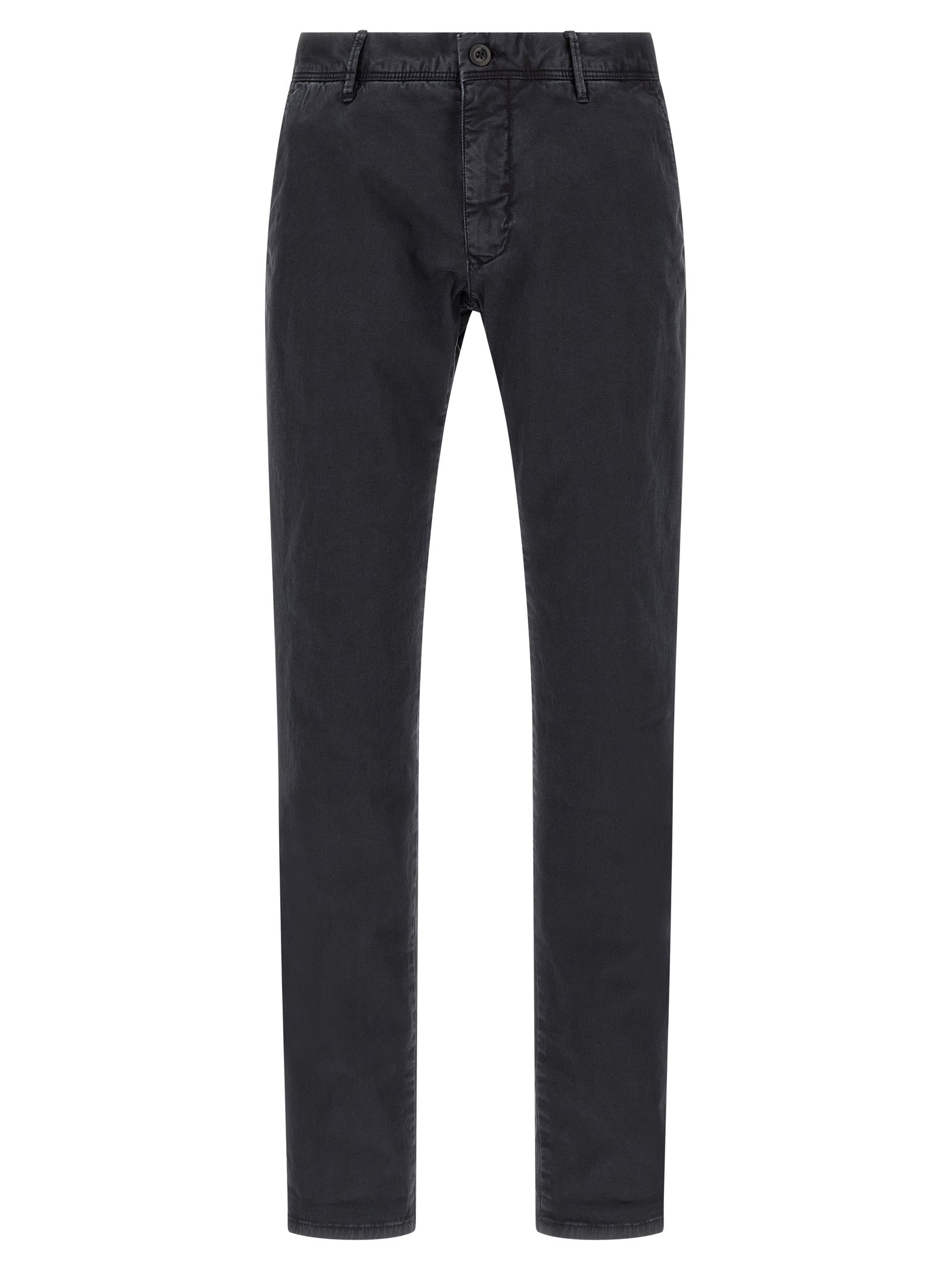 Blue Cotton Casual Pants