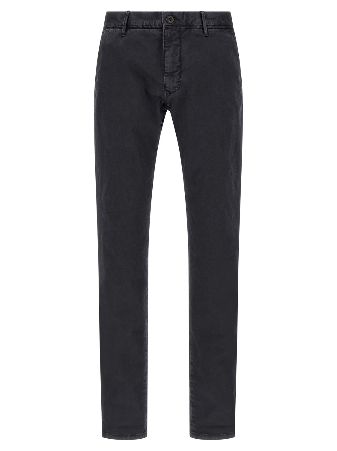 Blue Cotton Casual Pants