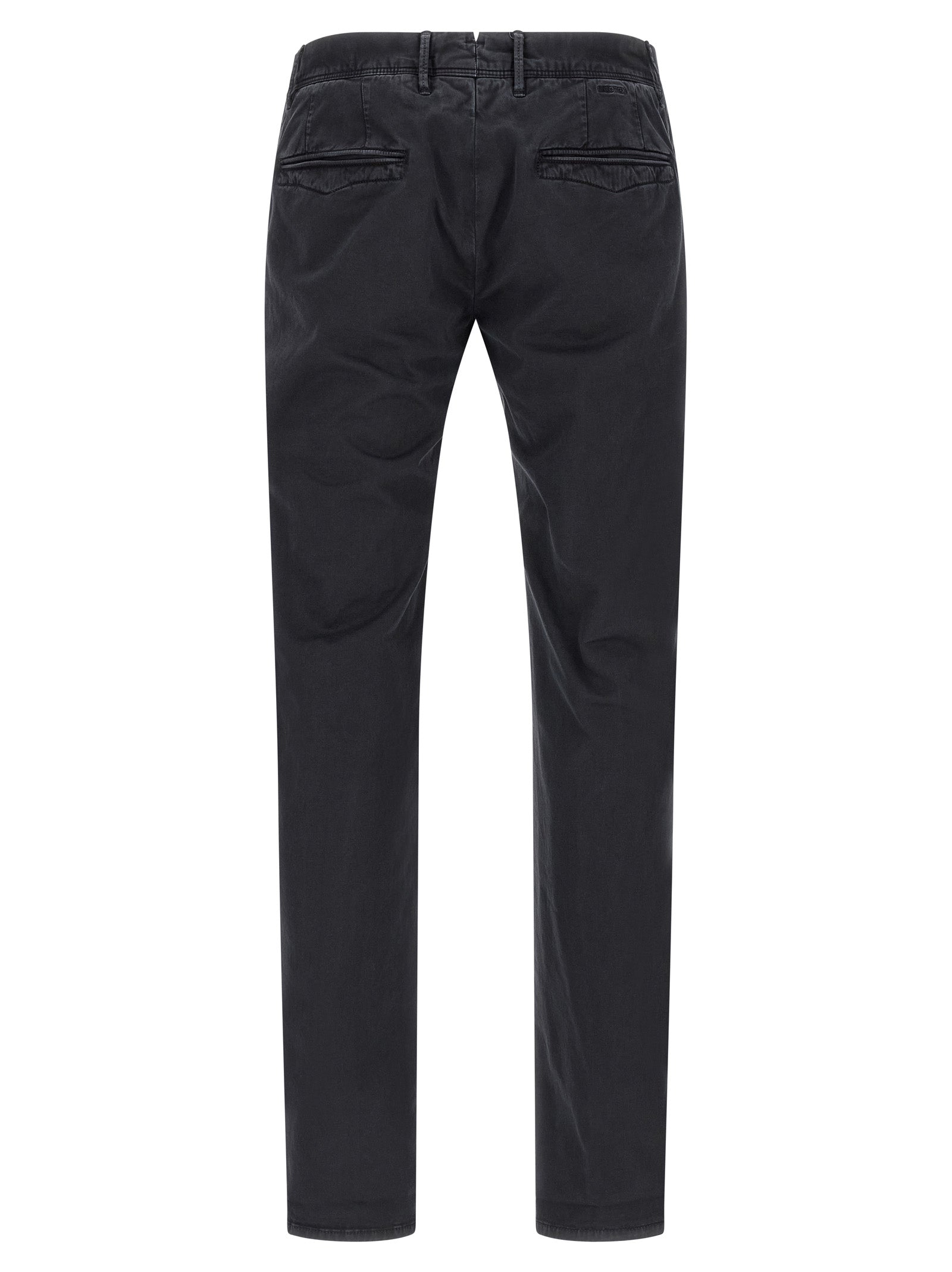 Blue Cotton Casual Pants