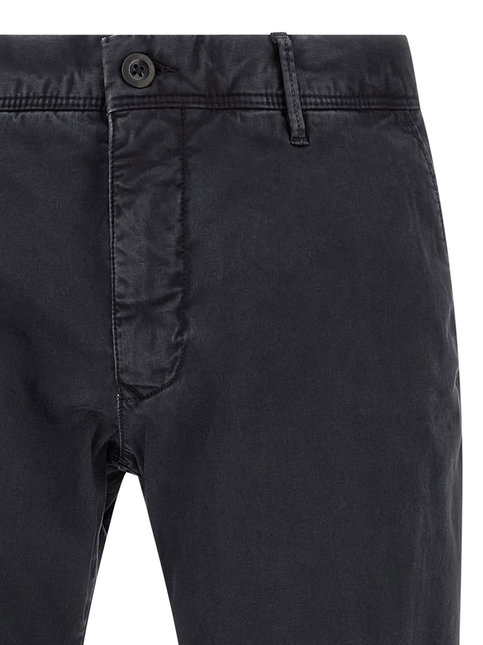 Blue Cotton Casual Pants