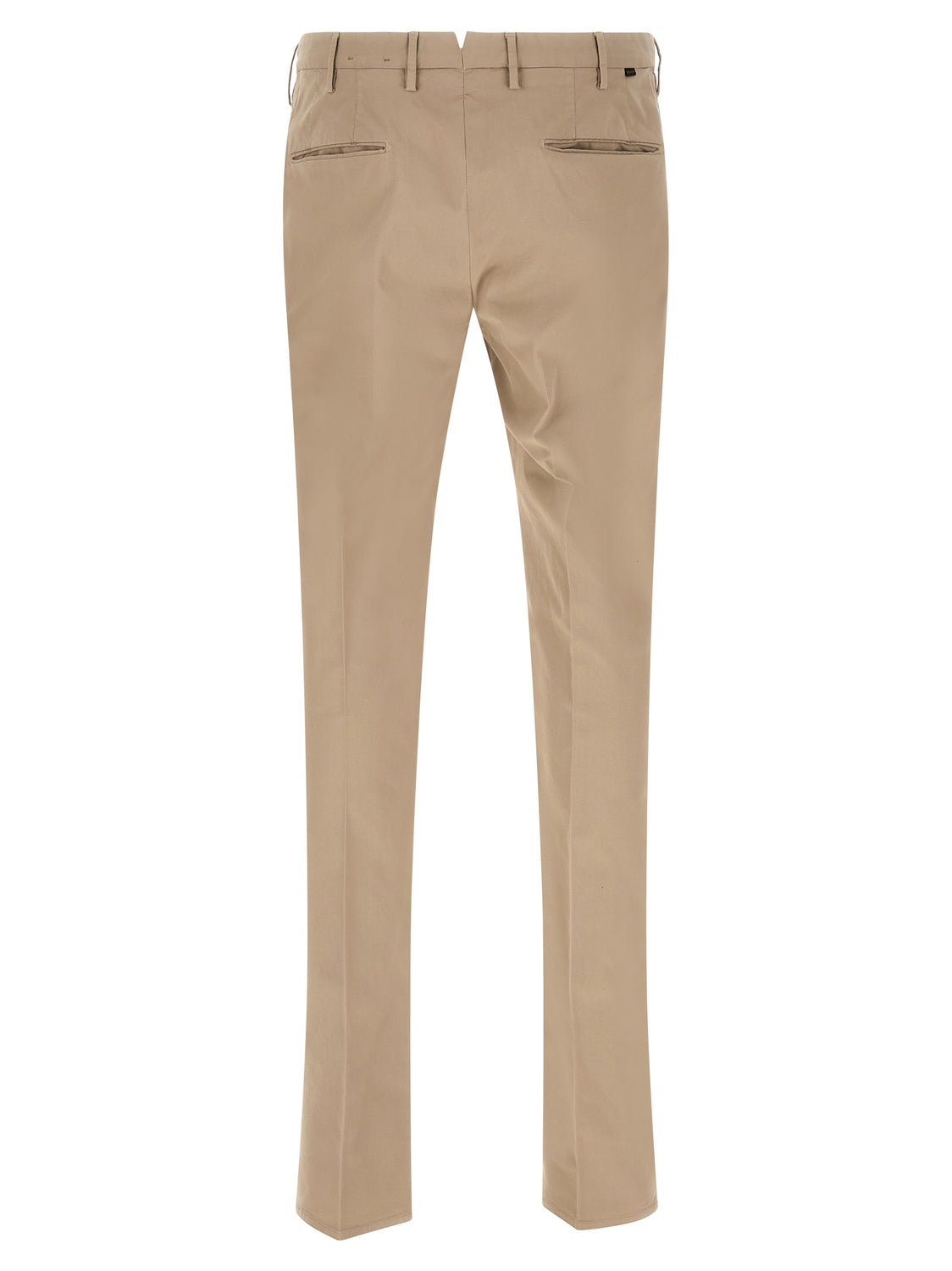 Beige Cotton Casual Pants