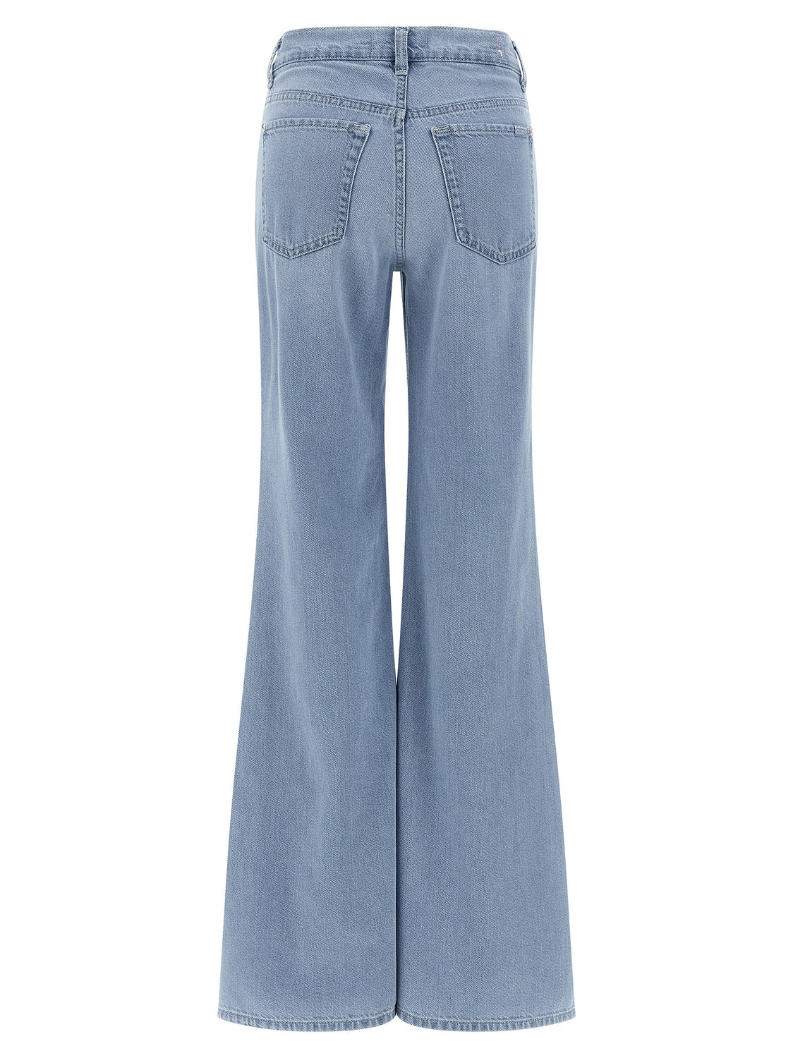 Blue Cotton Flared Jeans