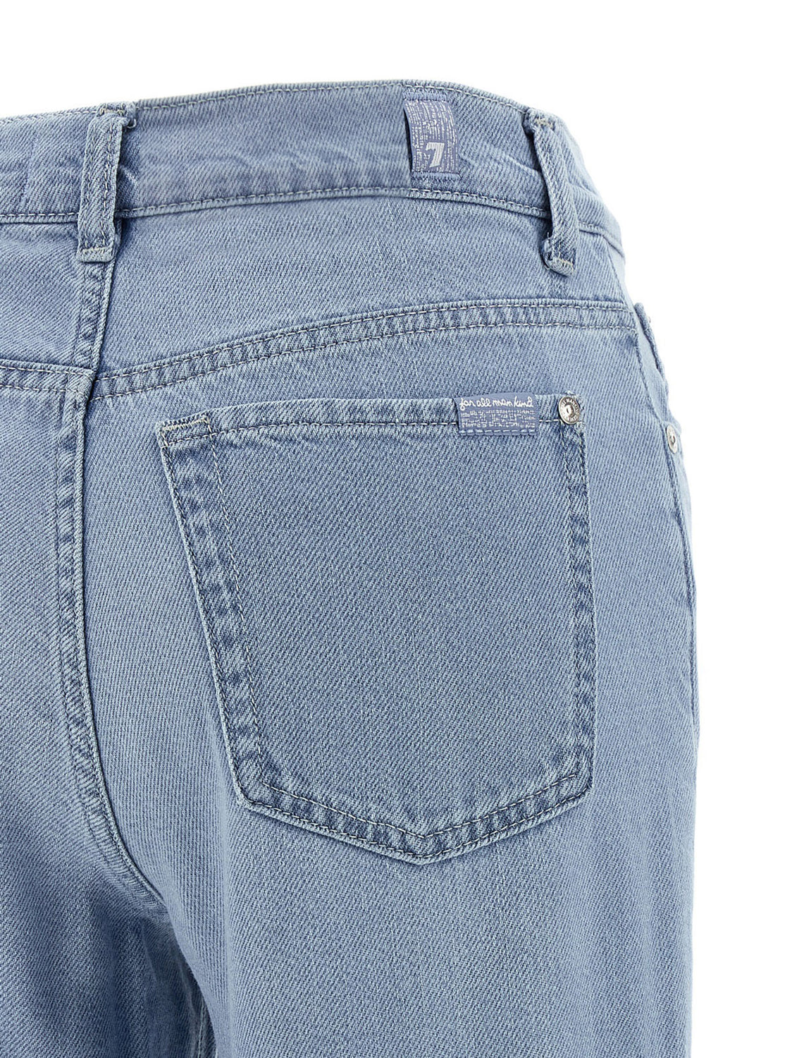 Blue Cotton Flared Jeans