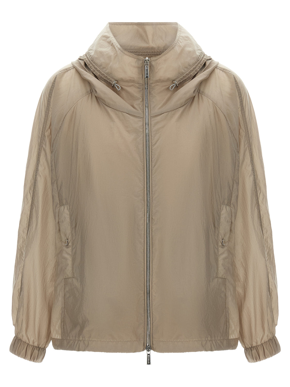 Beige Polyester Shell Jacket