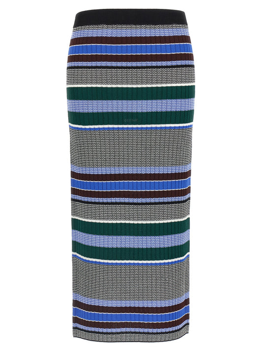 Multicolor Viscose Midi Skirt