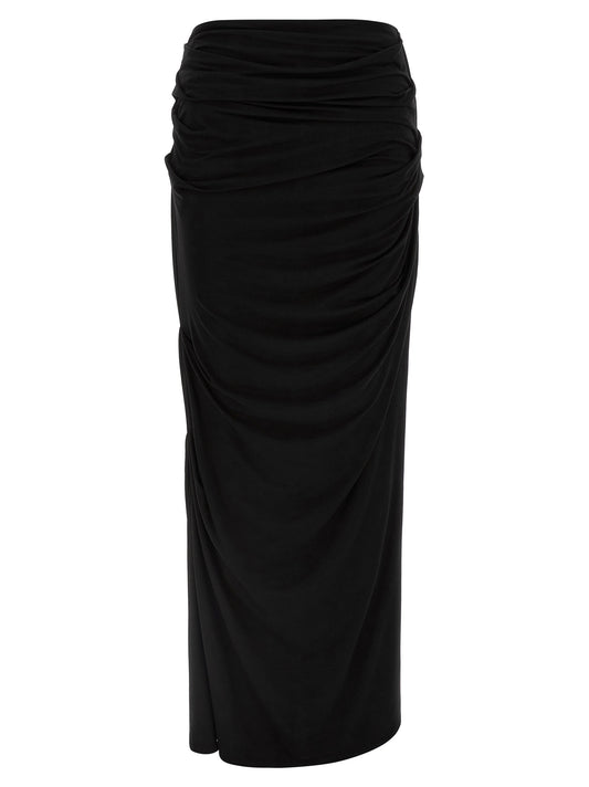 Black Viscose Mini Skirt