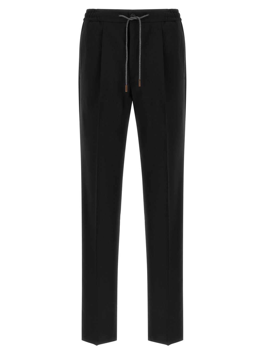 Black Virgin Wool Casual Pants