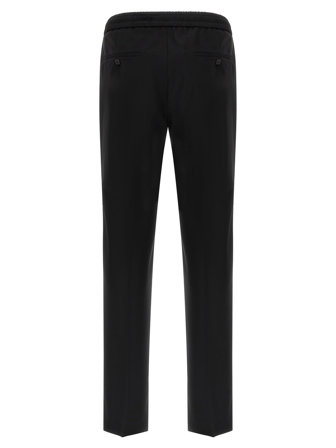 Black Virgin Wool Casual Pants