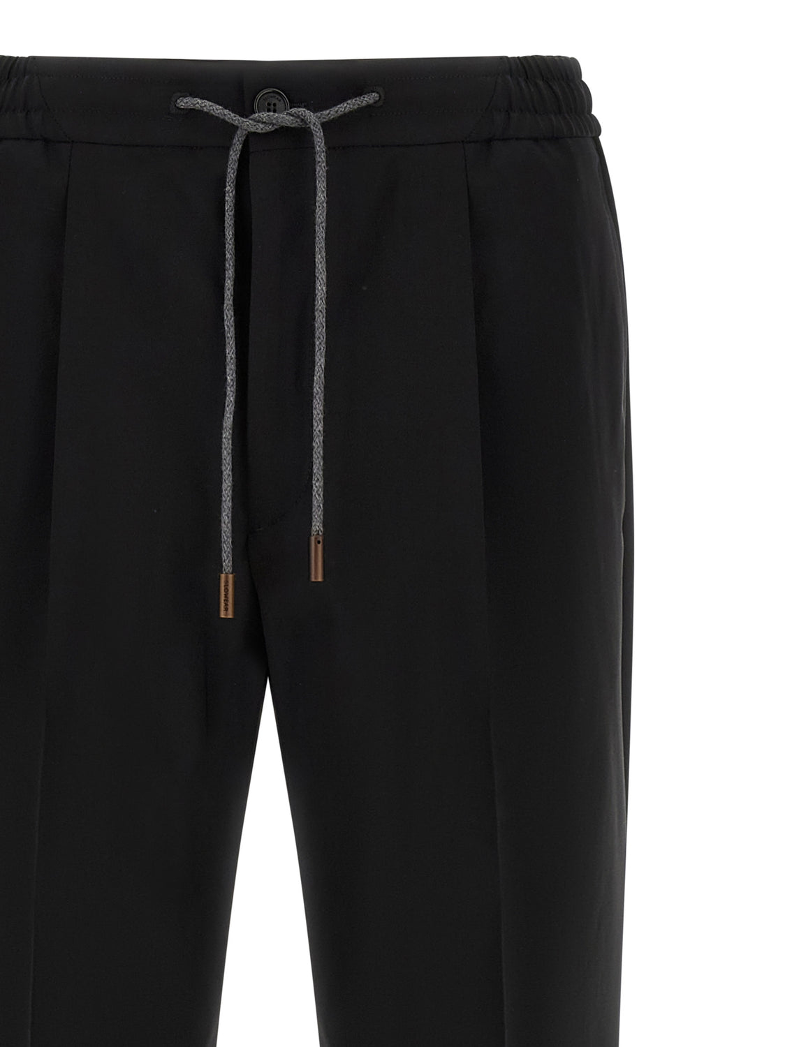 Black Virgin Wool Casual Pants