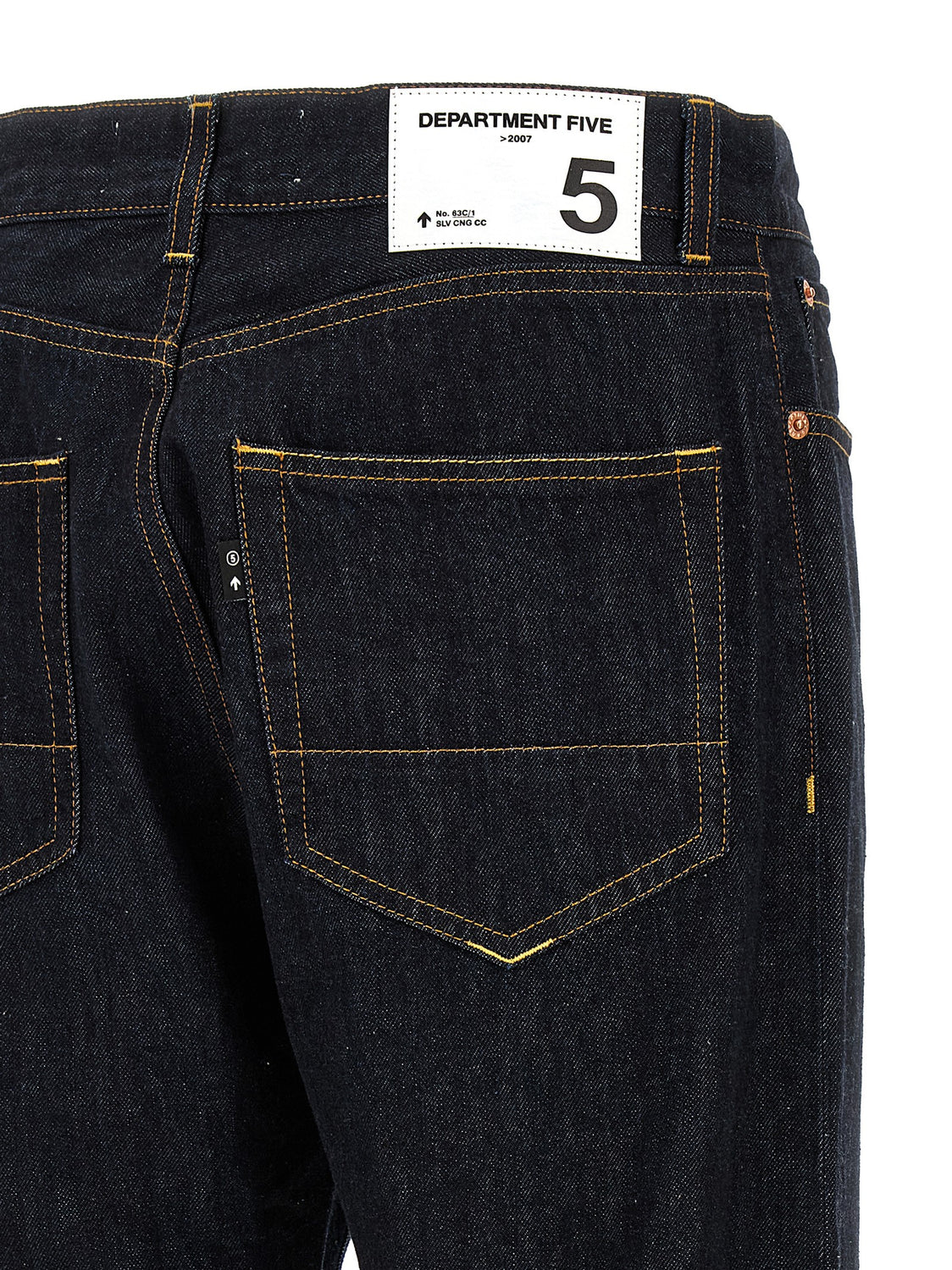 Blue Cotton Straight-Leg Jeans