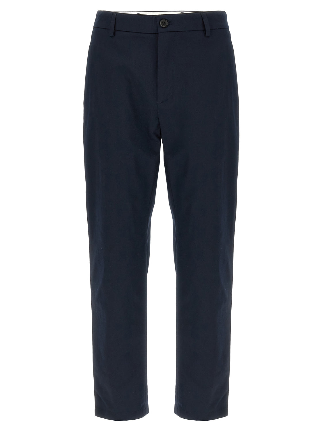 Blue Cotton Casual Pants