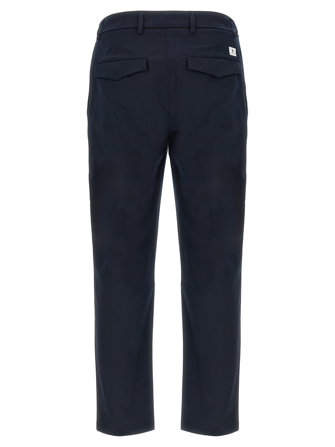 Blue Cotton Casual Pants