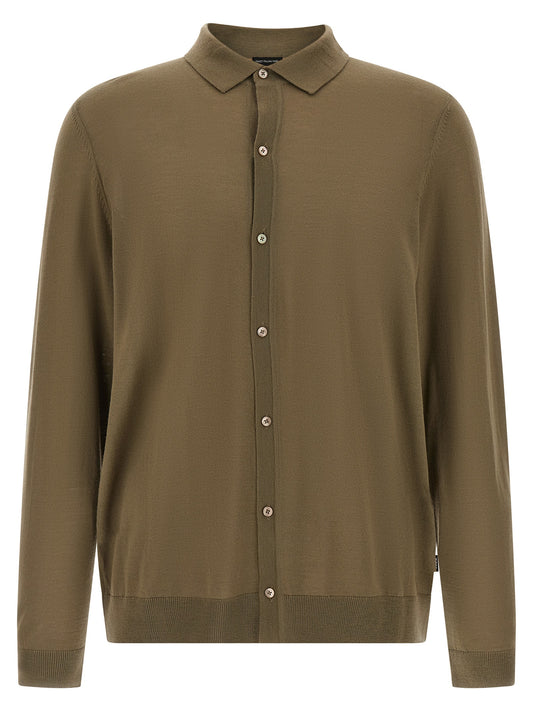 Bicolor Virgin Wool Polo Shirt