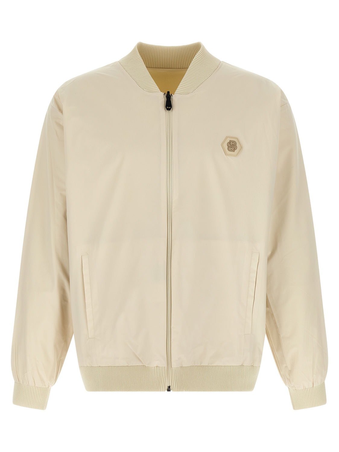 Beige Polyamide Bomber