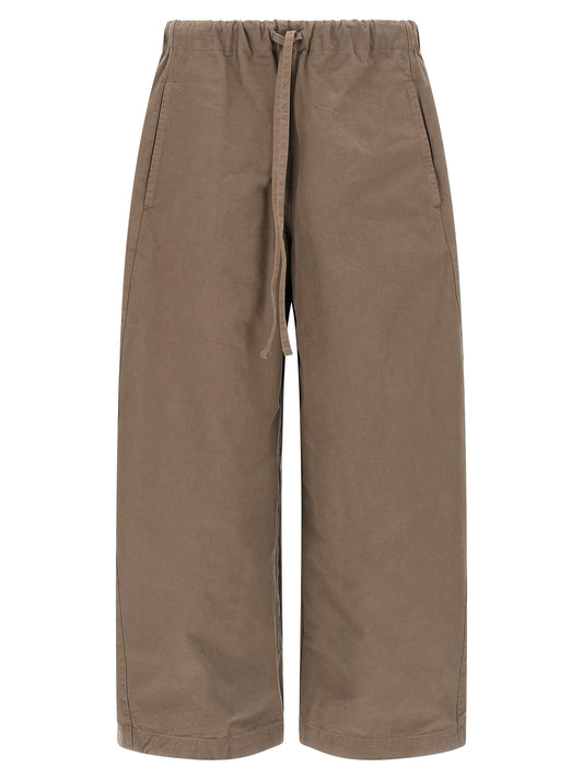 Gray Cotton Casual Pants