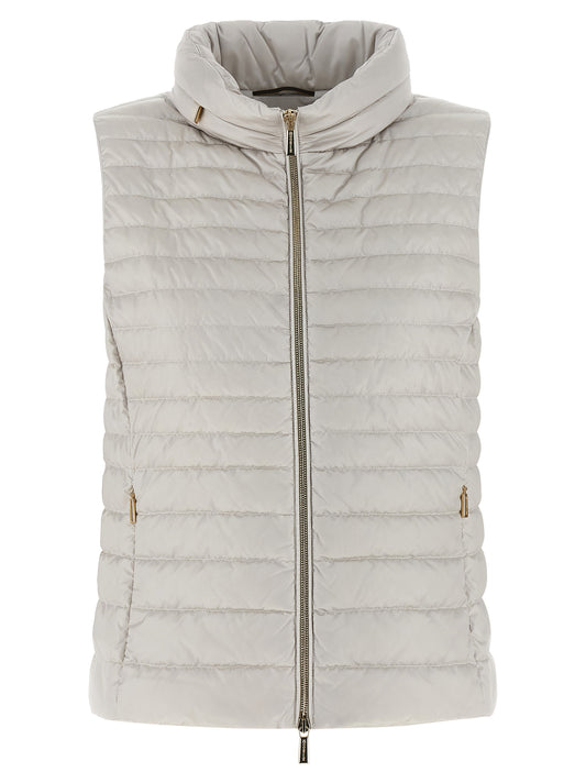 Beige Polyester Sleeveless Jacket