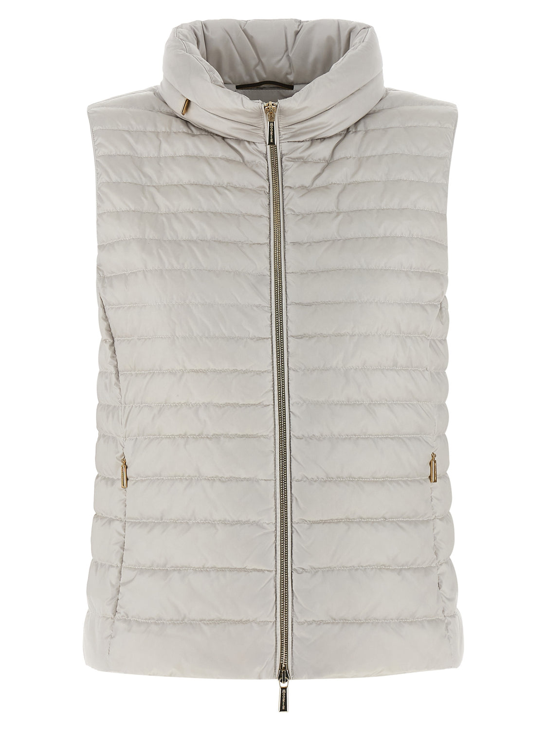 Beige Polyester Sleeveless Jacket