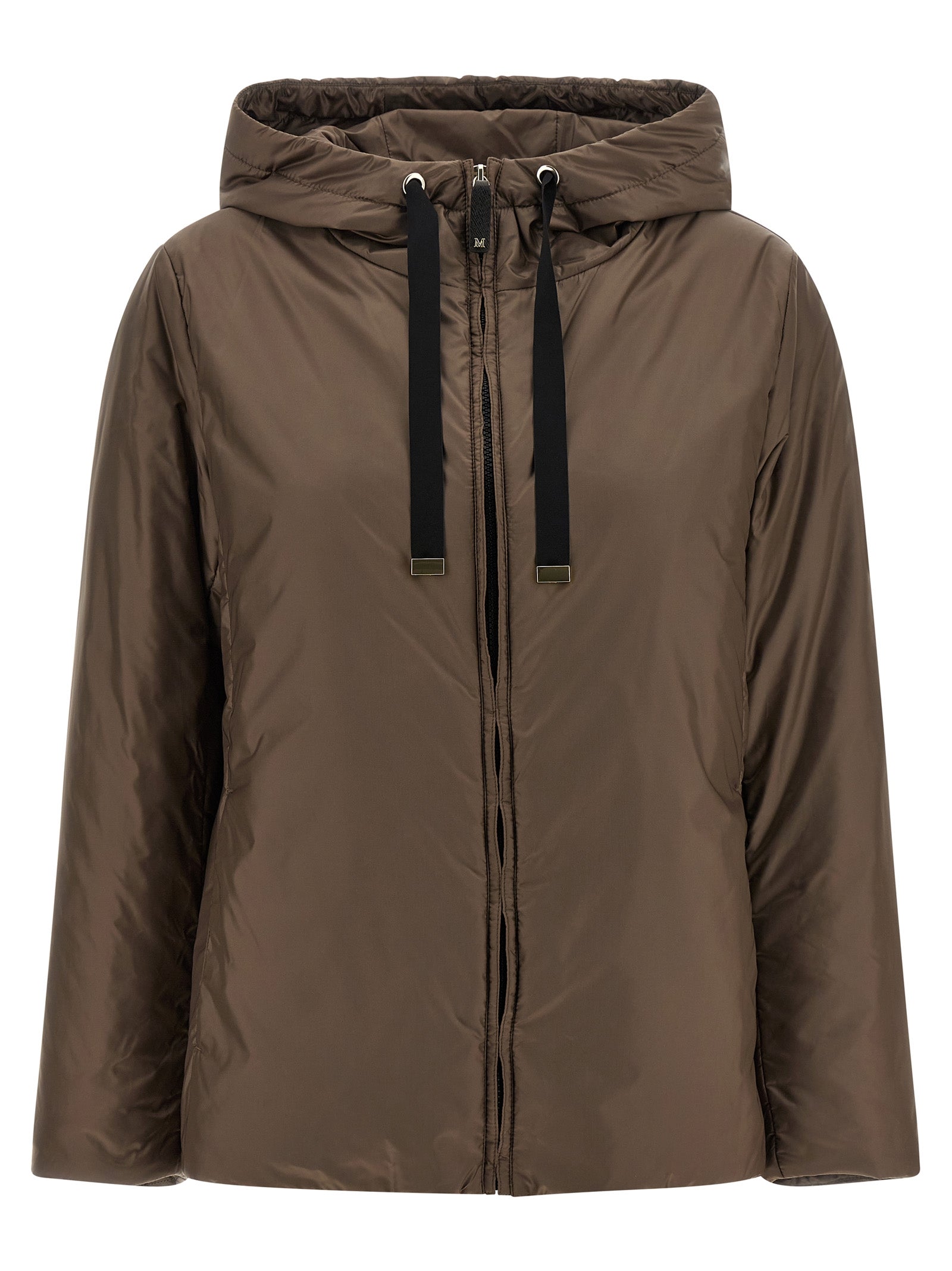 Brown Polyester Full-Length Jacket