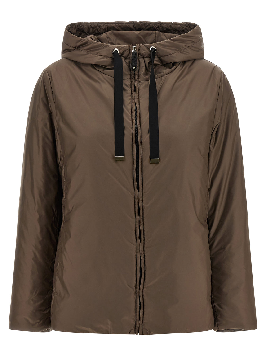 Brown Polyester Full-Length Jacket
