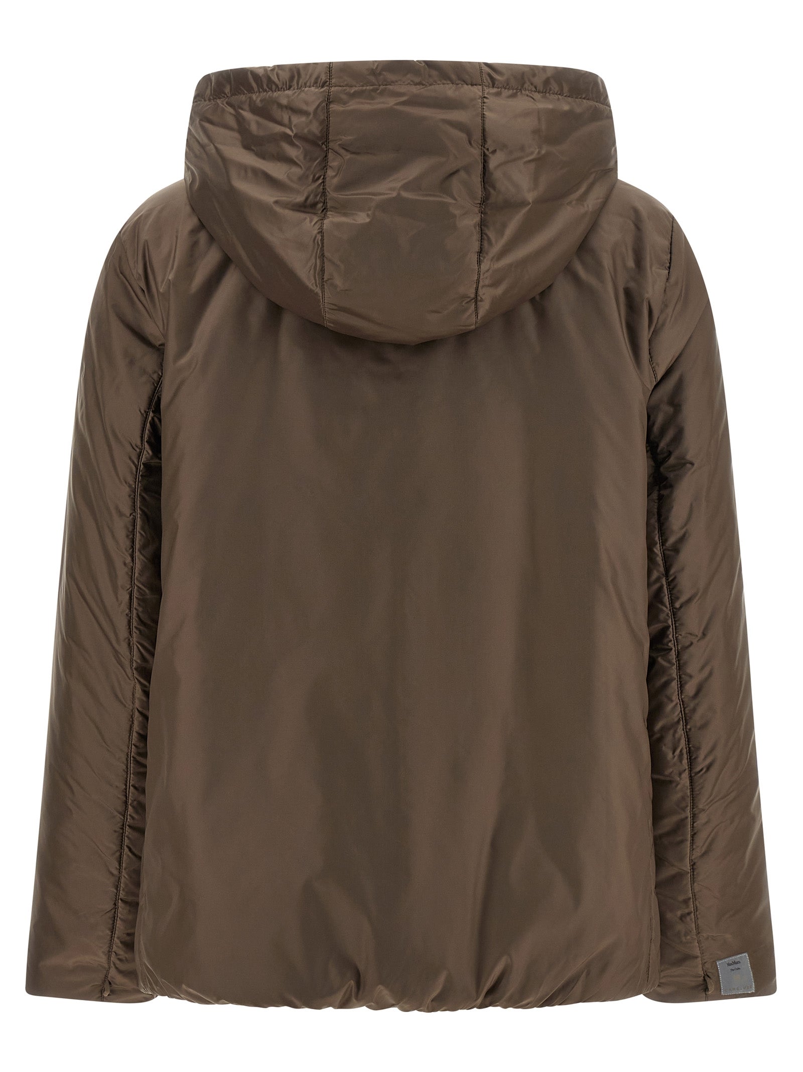 Brown Polyester Full-Length Jacket