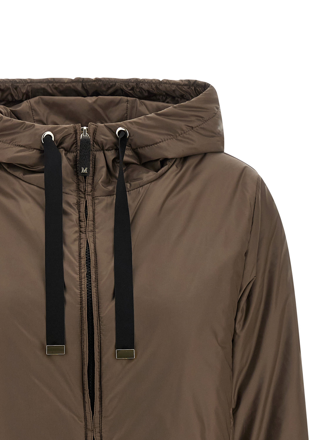 Brown Polyester Full-Length Jacket