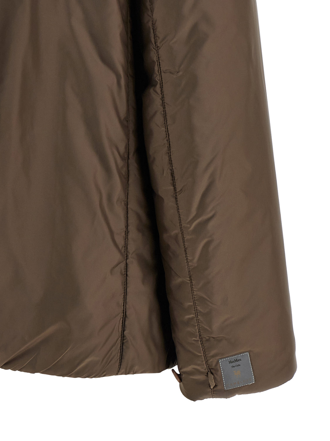 Brown Polyester Full-Length Jacket
