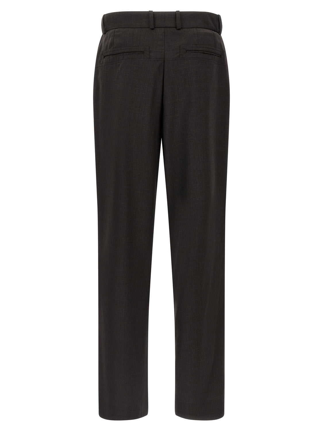 Brown Virgin Wool Casual Pants
