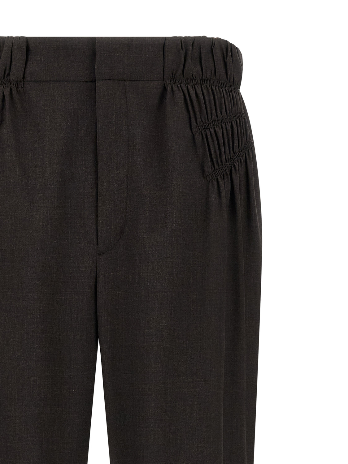 Brown Virgin Wool Casual Pants